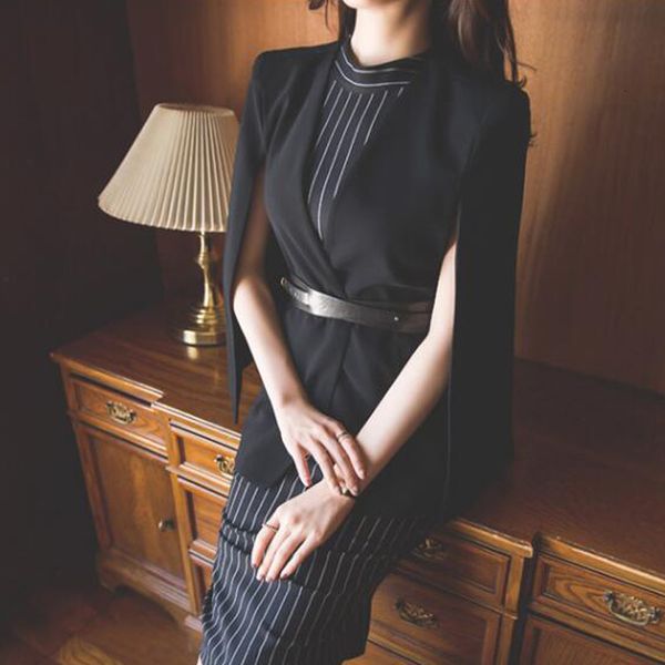 

spring and in summer mantle shaile jacket + vertical stripes bones of women ol commuter bag dressed hip two-suit suit tb183 ma9n, White