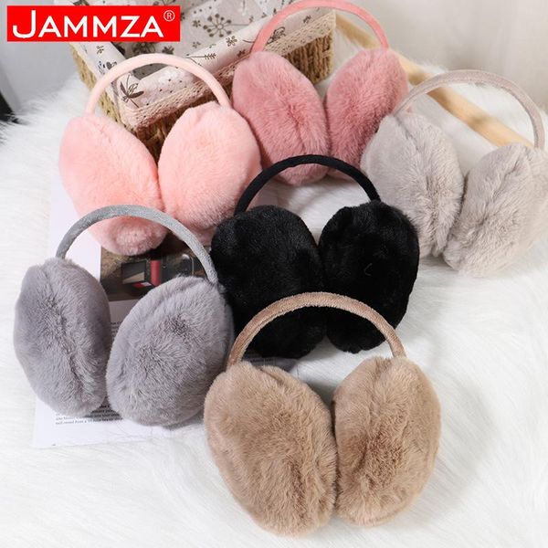 

berets winter warm ear muffs girl fluffy fold burger shape children headphone earmuffs soft cashmere solid cute warmer fake fur earlap, Blue;gray
