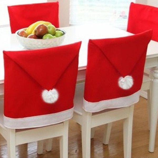 

chair covers 1/2pcs christmas cover dinner table red santa claus hat back decoration home party decor supplies