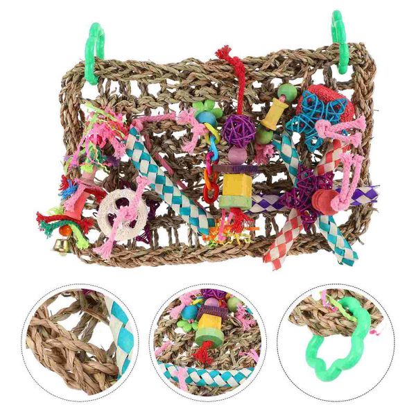 

other bird supplies 1pc climbing net creative parrot straw woven entertainment
