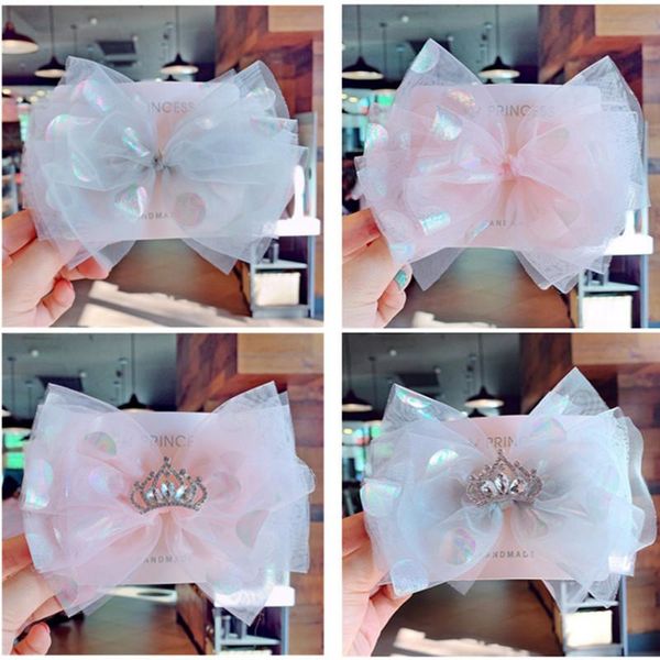 

hair accessories 10pcs/lot girls summer cute clip children color polka dot gauze yarn bow hairpin clothes kids party, Slivery;white