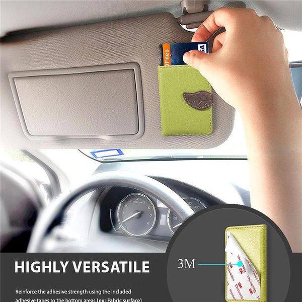 

creative pu leather phone wallet case women men credit card holder pocket sticker adhesive fashion mobile phone car jllzga