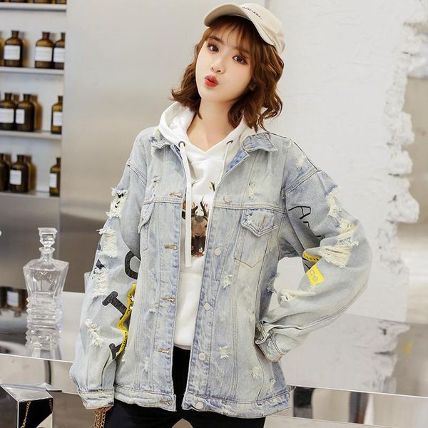 

women's jackets yuzacdwx 2021 women frayed denim bomber jacket print where is my mind lady vintage elegant outwear autumn fashion coat, Black;brown