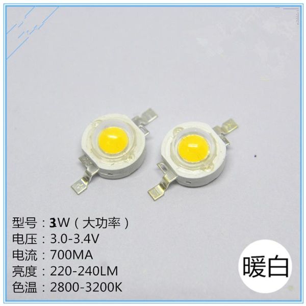 

light beads wholesale 3w 3a high warm white led bead diode,1000pcs/lot
