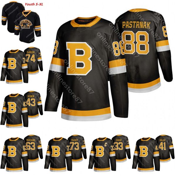 

boston bruins david pastrnak black alternate premier breakaway player jersey 73 charlie mcavoy danton heinen zdeno chara 74 jake deb jerseys