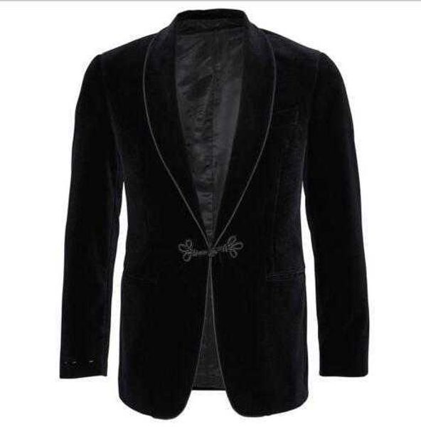 2020 velluto nero ultime giacche fumatori scialle risvolto smoking formale allentato vintage retro cena vestito da promenade blazer (1 giacca) x0909