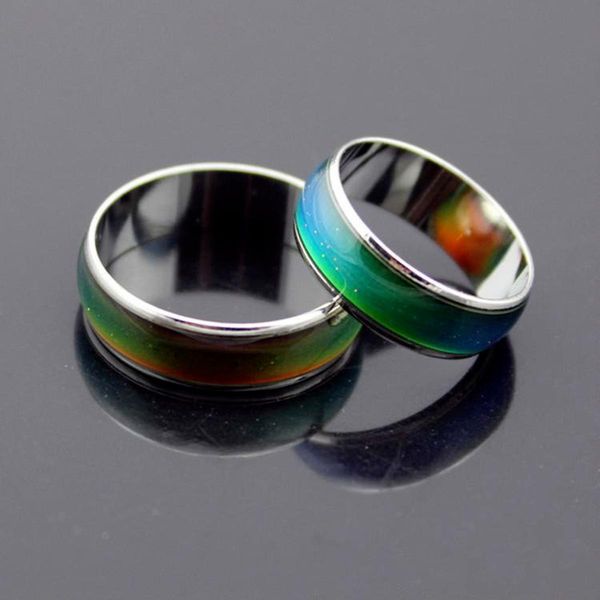 

2019 100pcs mix size mood ring changes color to your temperature reveal your inner emotion fashion jewelry hj164, Silver