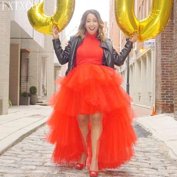 

skirts orange high low underskirt tiered tulle yong girls faldas mujer moda hallowee dance tutu skirt birthday jupes de fÃªte, Black