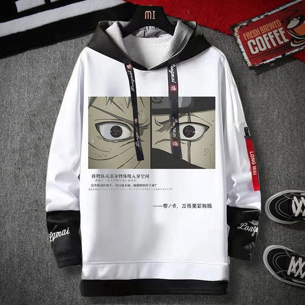

2021 new naruto s homem japons streetwear homens moletom hip hop outono anime dos desenhos animados harajuku legal retalhos hoodies soqn, Black