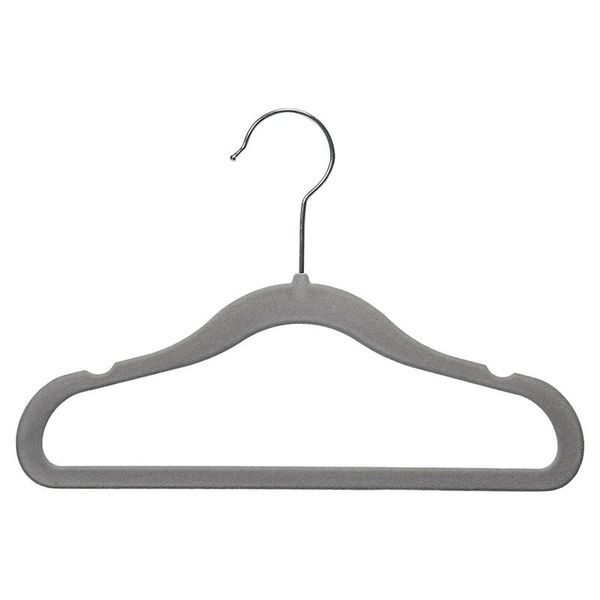 

laundry bags kids velvet non-slip clothes hangers, 30-pack, grey