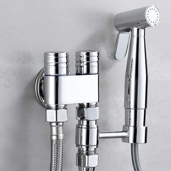 

bidet faucets soild brass toilet sprayer set handheld douche kit cold bathroom shower double switch