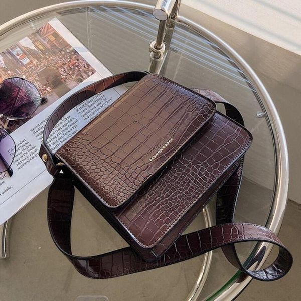 

cross body crocodile pattern small tote bag 2021 fashion quality pu leather women's designer handbag vintage shoulder messenger