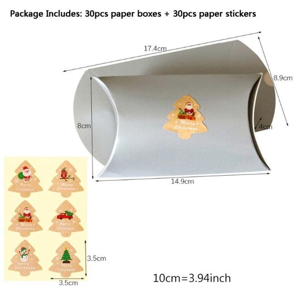 

gift wrap 30 sets pillow shape xmas candy paper bags christmas wedding packaging box