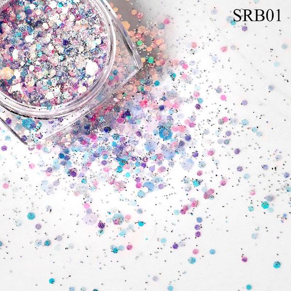 

nail glitter mix powder sequins sparkles 6 colors shiny makeup dust art decoration diy manicure nails crafts, Silver;gold
