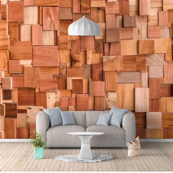 

wallpapers custom po 3d wall murals american vintage wood red brick for living room bedroom papers home decor