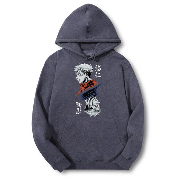 

men's hoodies & sweatshirts jujutsu kaisen gojo satoru yuji japan anime spring mens harajuku breathable oversized thick sweatshirt man, Black