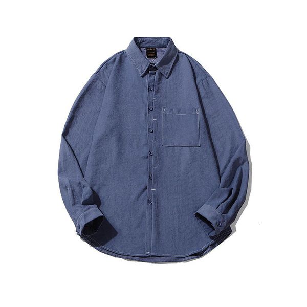 

men's casual shirts grey blue male shirt spring and fall pocket loose fashion comfortable men's fine korean sell s107 t4a8, White;black