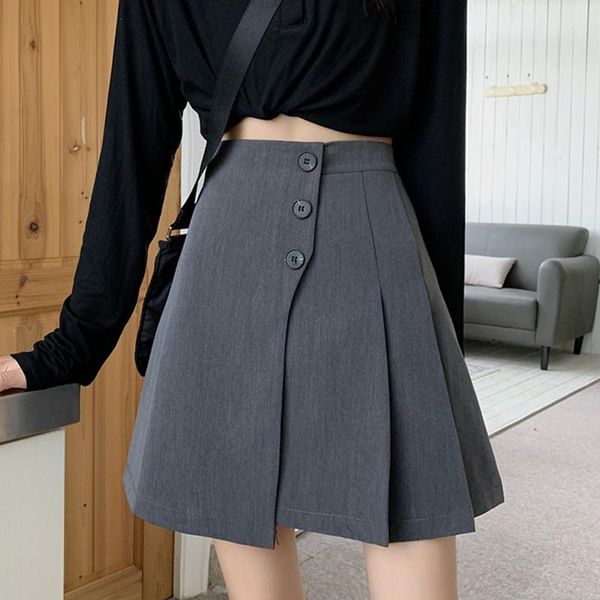 

high waist skirt female summer 2021 new design irregular pleated skirt a-line short, Black