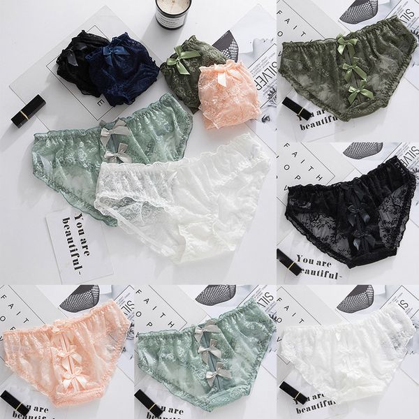 

salablewomen plus size underwear kant holle cross strik low taille no track package hippe slips koop truss female 05*, Black;pink