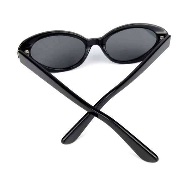 

2021 new oval retro shad lady fashion sunglass high fashion acetate womens sunglass black polarized lens sun glass, White;black