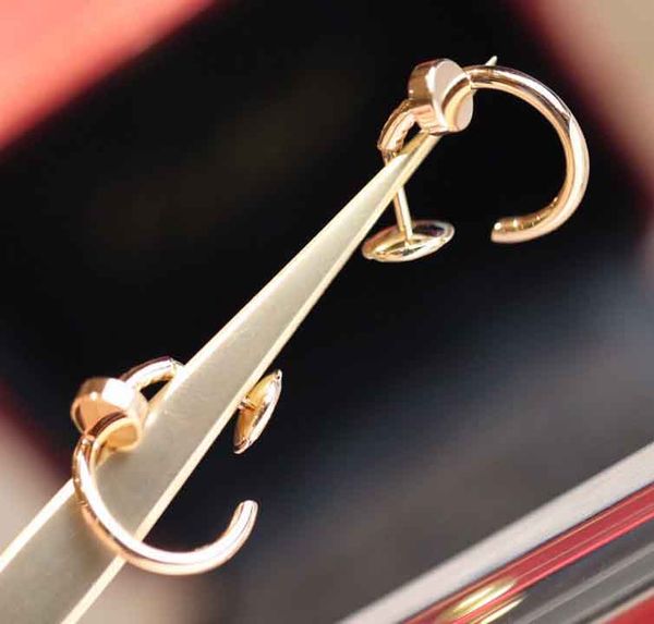

luxury quality stud earring hook shape in 18k rose gold plated women party engagement jewelry gift ps3802, Golden