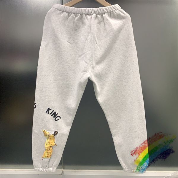 

2021 new solid color foaming print jesus is king sweatpants women men 1:1 drawstring joggers pants svbe, Black