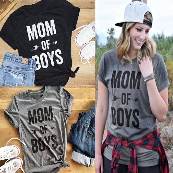 

red grey short sleeve tee shirt lady shirt t shirt women 2021 new fashion women casual letter mom of boys t, White