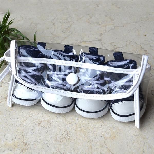 

dog apparel 4 pcs puppy pet anti-slip waterproof sporty shoes sneakers breathable booties for dogs