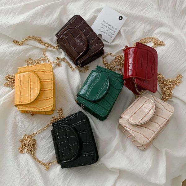 

2021 fashion mini small square flap bag quality pu leather women's handbag pattern chain shoulder menger