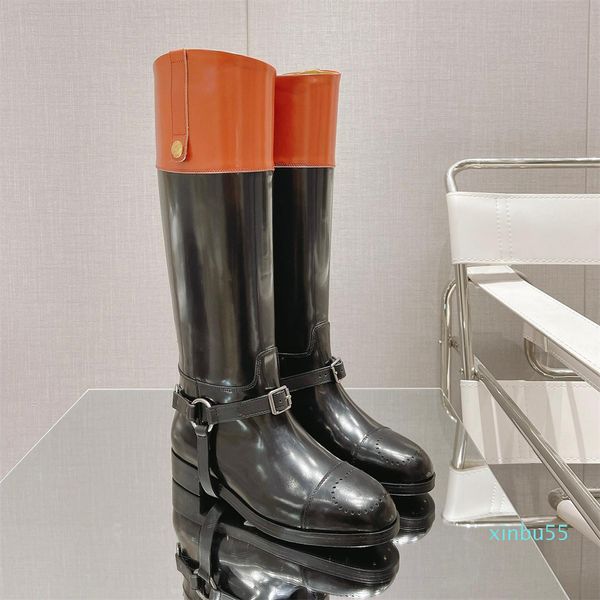 

winter luxurys designers lady fashion riding boots cowskin genuine leather straight high equestrian boots women western cowboy boot, Black