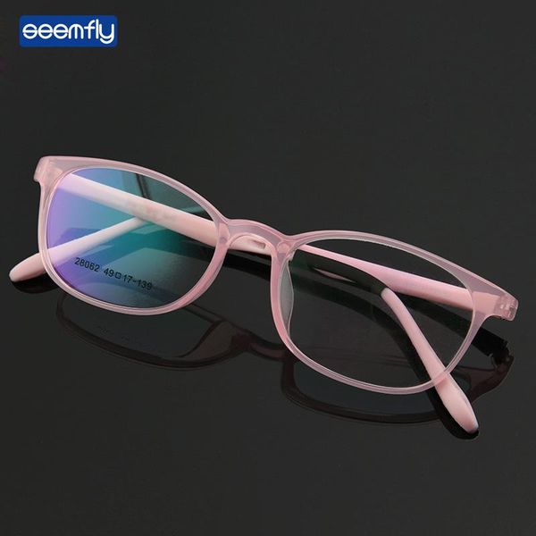 

fashion sunglasses frames seemfly anti-blue light flat lens glasses adolescents computer phone protect goggles students myopic eyeglasses un, Black