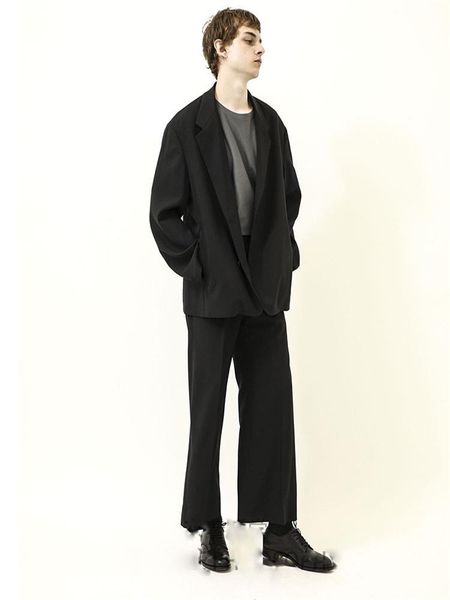 

men's pants men bell-bottom spring and autumn classic dark show thin fashion trend casual loose, Black