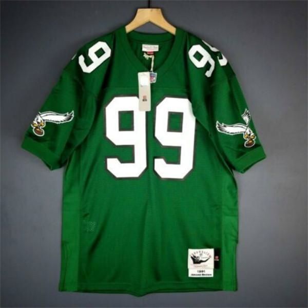 

100% stitched jerome brown mitchell & ness 91 eagles jersey size xs-5xl 322s throw football jersey, Black