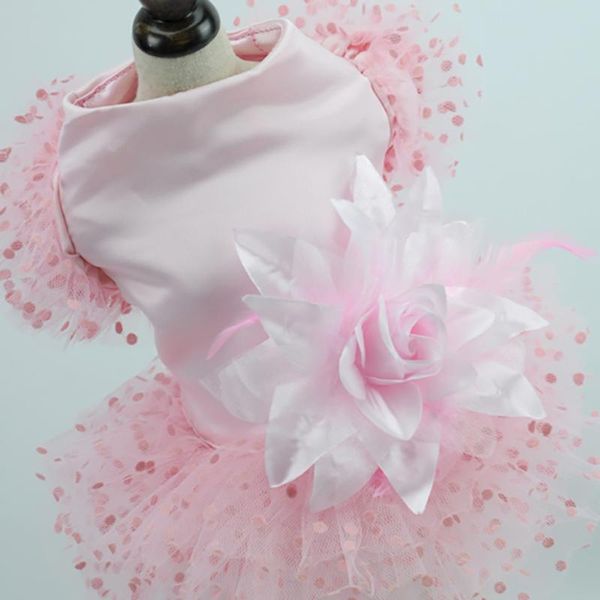 

dog apparel fashion clothes dress pink flower print chiffon for petts summer