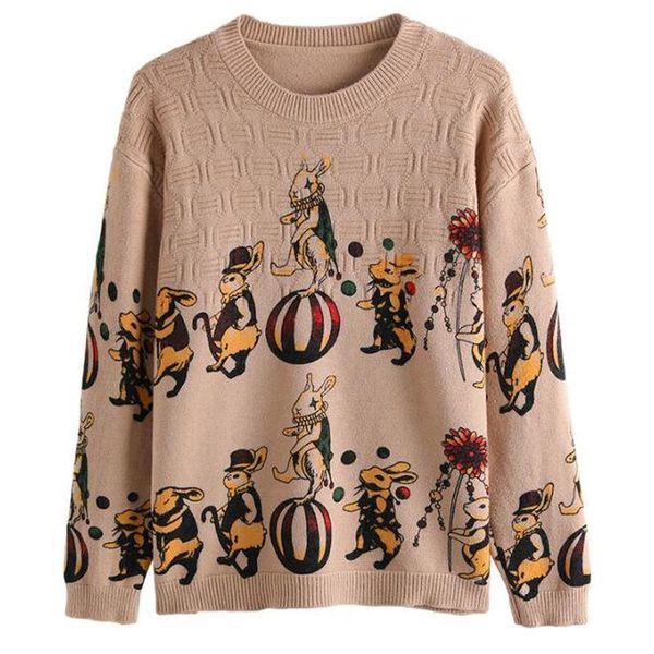 

women's sweaters style women's fashion loose printed knit bottoming shirt casual western cotton 1v9v, White;black