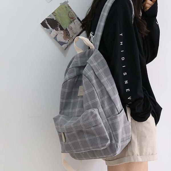 

backpack fashion girl college school bag casual simple women striped book packbags for teenage travel shoulder rucksack