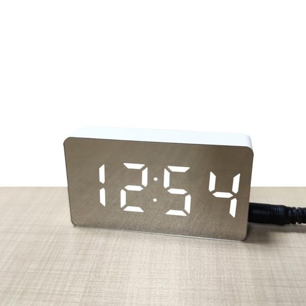 

other clocks & accessories led digital alarm clock night light temperature display mirror surface usb charging electronic desktop