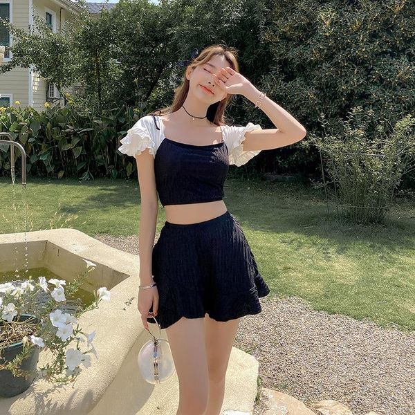 

2021 swimsuit separate female korean women swimwear two pieces korea style tankini bathing suit plus size ins fairy split