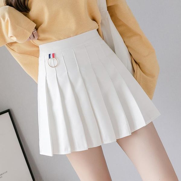 

skirts pleated skirt female student short high waist black and white half-length spring summer dance a-line