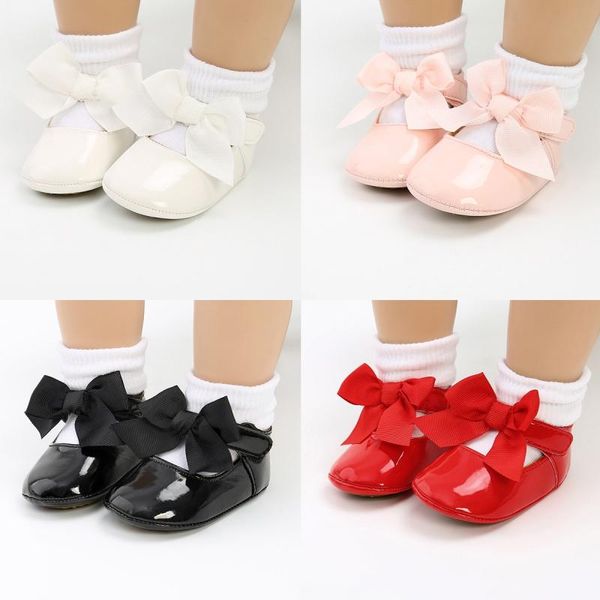 

first walkers baby pu leather girl shoes moccasins bow fringe soft soled non-slip footwear crib