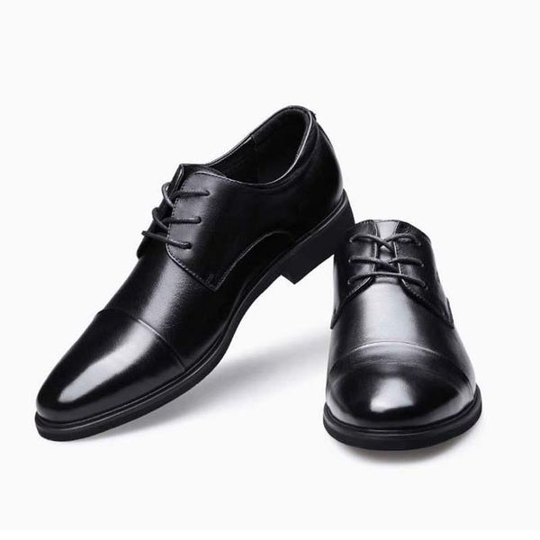 

dress shoes 2021 big size 48 men casual gentlemen split leather formal business style slip on, Black
