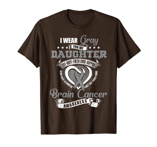 

i wear gray for my daughter brain cancer awareness, White;black