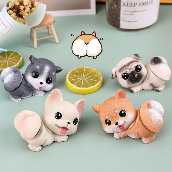 İç dekorasyonlar Mini 3D Araba Gösterge Tablosu Oyuncak Süsleme Sodding Dog Huskie Kafa Bobblehead Puppy Otomatik Aksesuar Dekorasyon Hediyesi