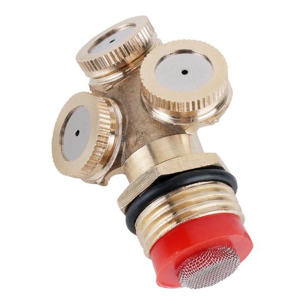 

3-hole brass agricultural mist spray nozzle garden watering irrigation system fogger misting sprinkler garden tools 1/4 male