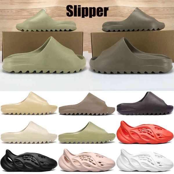 

new sandal slipper foam runner mens shoes resin bone soot core earth brown desert sand men women sandals slippers us 5-11 ysj, Black
