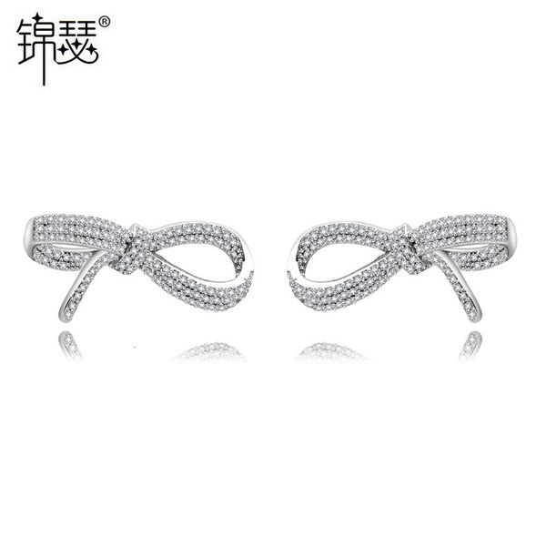 

jewelry charm stud lucky bow earrings korean aaa zircon, Golden