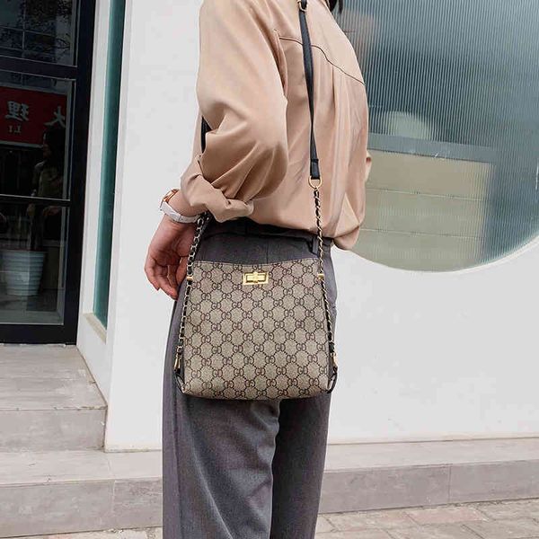 

small bag female new bucket sen series lattice versatile sling shoulder messenger women's purse sale