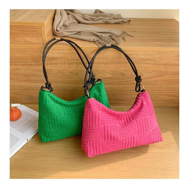 

evening bags autumn plush woman bag fashion handbag one shoulder large capacity solid color tote