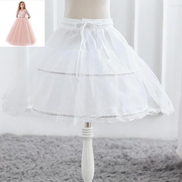 

skirts white children formal skirt petticoat one layer kids crinoline lace trim flower girl dress underskirt elastic waist drawstring, Blue