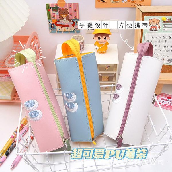 

cosmetic bags & cases ins pu pencil women concise large capacity school organizer pen beauty bag girls stationery gift cute case mo62